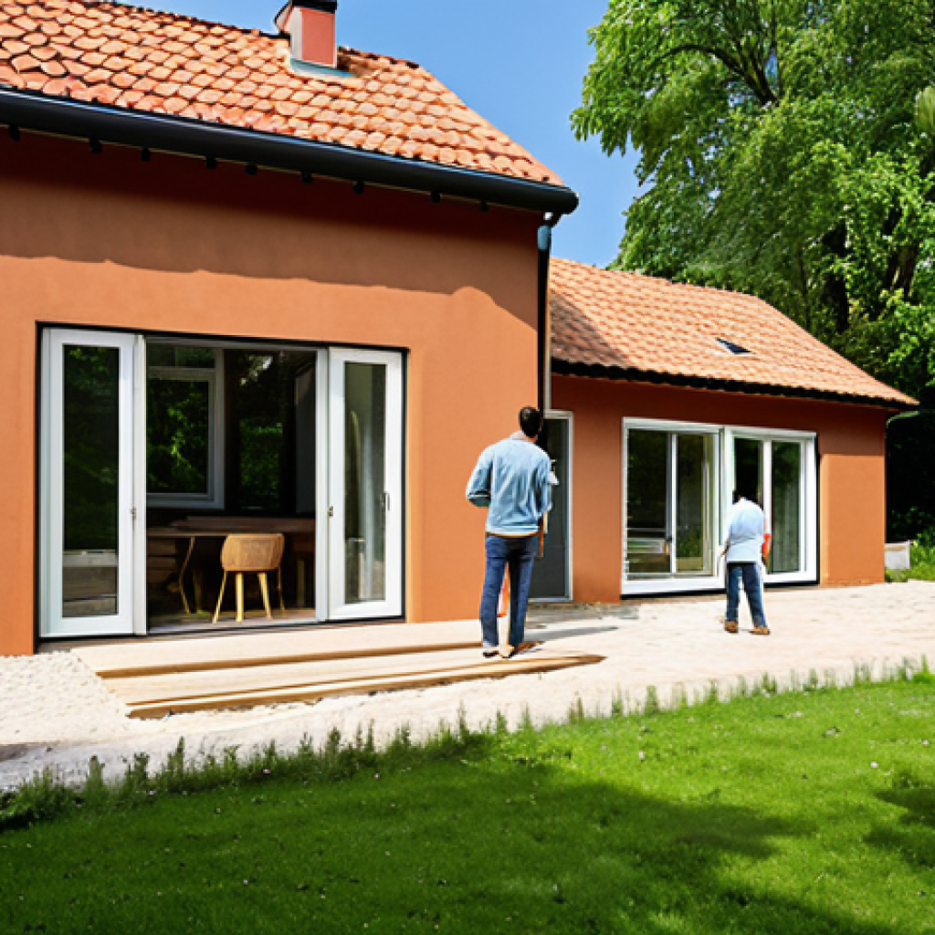 에코 프렌들리 주거의 글로벌 트렌드 - Eco-Friendly Home Renovation**
"Exterior of a renovated farmhouse, featuring a natural clay facade,...