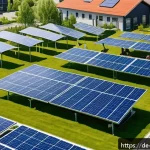 에코 프렌들리 커뮤니티의 발전 방향 - A vibrant German neighborhood solar cooperative scene in spring, showing diverse adults and elderly ...