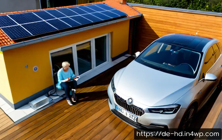 에코 프렌들리 주거의 재정적 혜택 - Photorealistic modern German family home with rooftop solar panels, insulated facade, triple-glazed ...