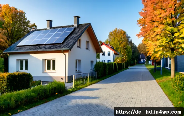 주거 전환기의 환경적 이슈 - Photorealistic wide-angle view of a German suburban neighborhood in transition, an older detached ho...
